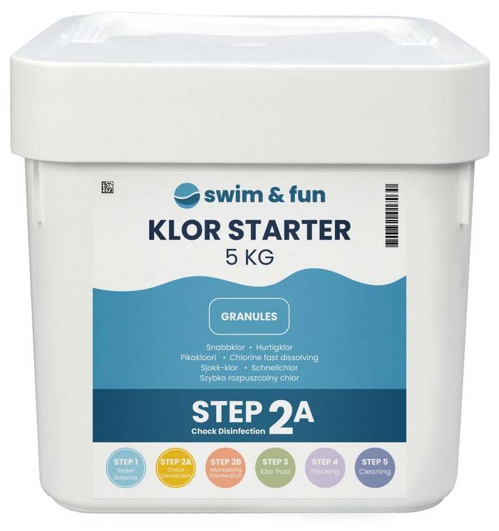 Hurtigklor granulat, 10 kg (2x5kg) - PoolOasen.