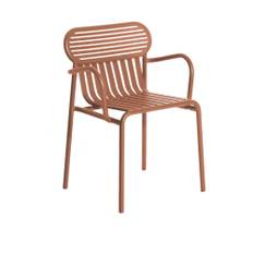 Petite Friture - Week-End Chair With Armrests, Terracotta - Balkong- och caféstolar - Studio Brichet-Ziegler - Brun - Metall