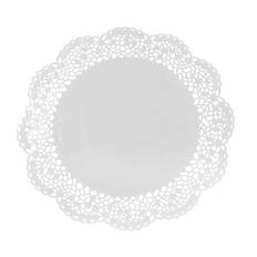 12 stk. Hvide Papirunderlag med Blondekant 30 cm - Elegance til Festbordet