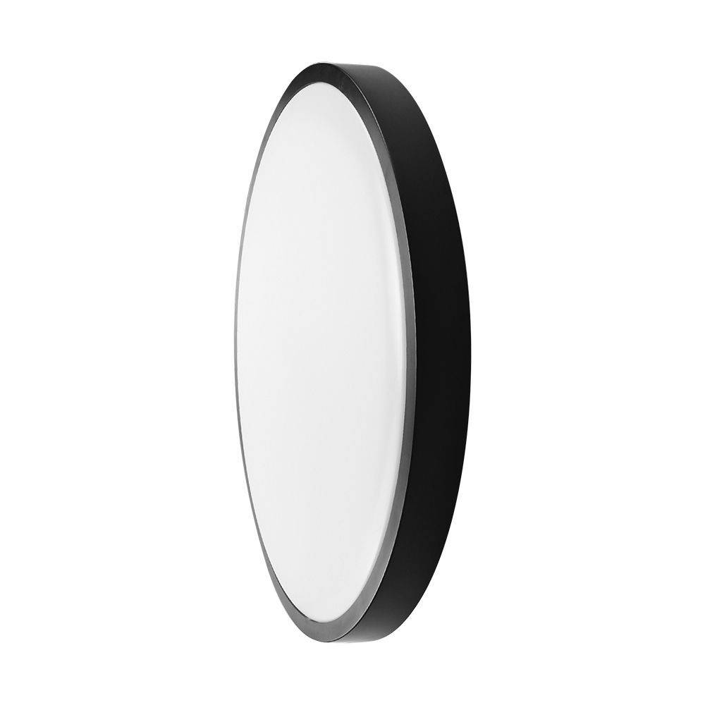 24W LED sensorlampe - IP44, Ø35cm, sort kant, indbygget sensor, fjernbetjening, inkl. lyskilde - Kulør : Neutral