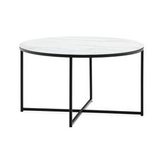 Soffbord Valeria 80 cm Runt Marmormönster - Vit/Svart Marmorbord Vit,Svart Manor House
