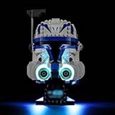 YEABRICKS LED-lampa för Lego-75349 Star Wars Captain Rex hjälm byggstenar modell (legoset ingår inte)