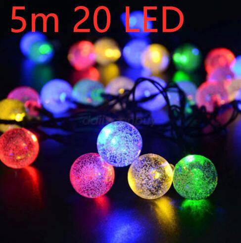 Crystal solar power of the led lamp string lights christmas lights solar garden outdoor decoration for christmas - Multicolour / 5M 20 LED