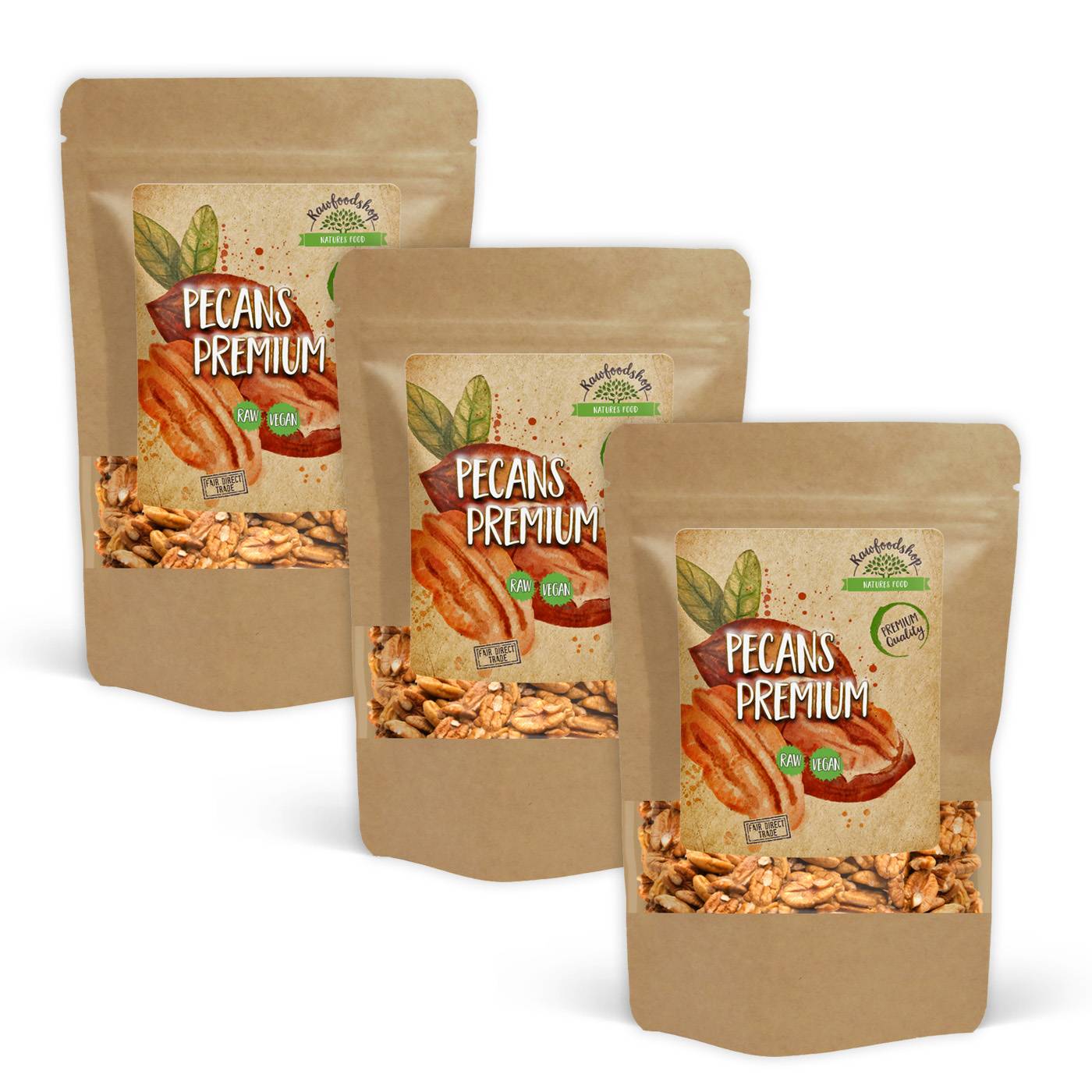 Pekannødder Premium RAW 500g x 3 pakker