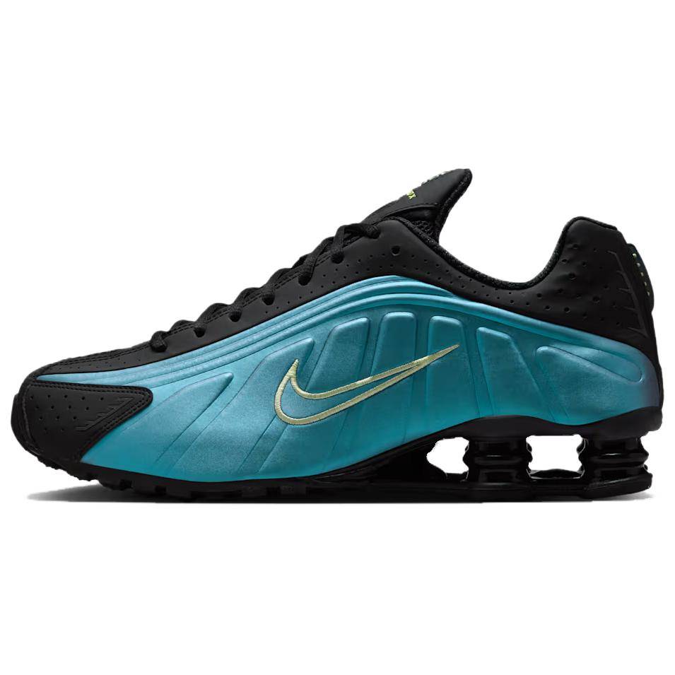 Nike Shox R4 Safir Spets Svart Herr Sneakers Blå Ljus-Flytande-Lime IF4849-500 42