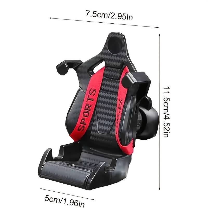 Car Racing Seat Shape Phone Holder Suitable For Car Air Vent Phone Car Mount With Metal Clip Car Accessory, Universal For All Other Smartphones 360 Degree Rotating Phone Stand