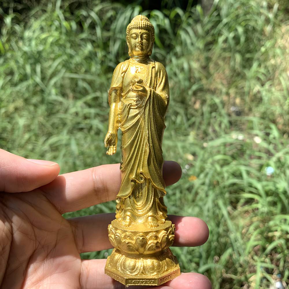 5 Inch Resin Buddha Statue Ornament, Shakyamuni Buddha, Traditional Chinese Style, Suitable for Holiday Decorations, Office Decorations, Halloween Decorations, Tabletop Decorations, Centerpiece