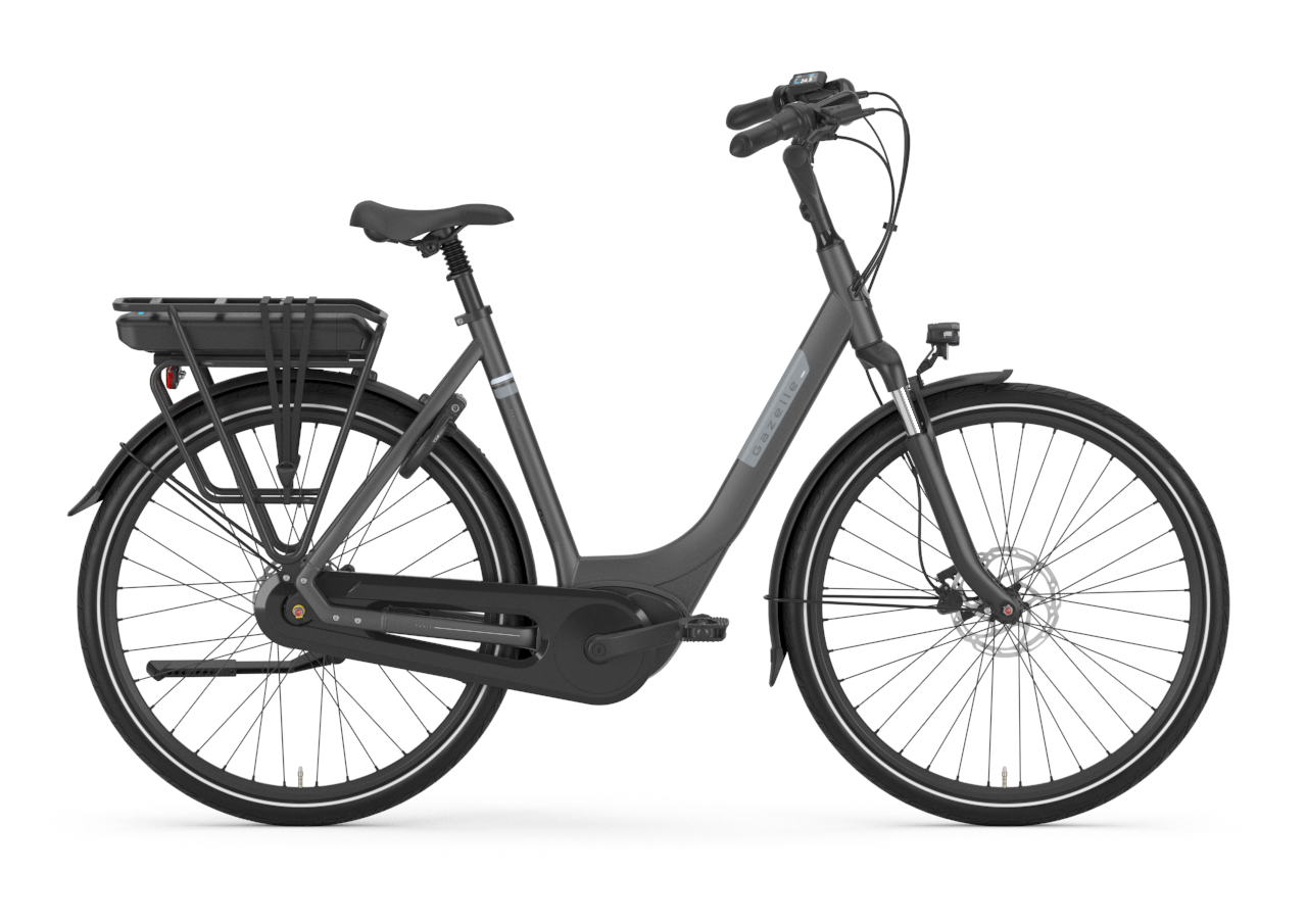 Gazelle Paris C7+ Anthracite Grey Mat - 61 Cm - Elcykel Dame - Grå.