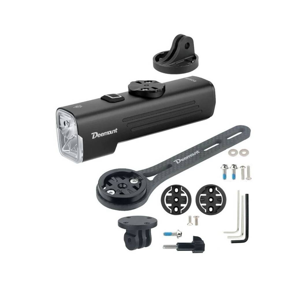 DEEMOUNT Bicycle Headlight with Speedometer Mount 1200 Lumens 4800mAh Headlight Bike Lights for Bryton Marriott