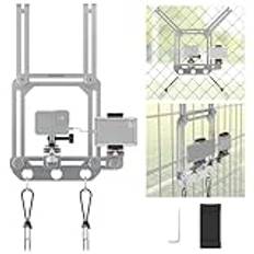 NEEWER Staketfäste med hållare för spelväxlande montering, stötabsorberande baseboll, tennisbana, kedjelänk, kompatibel med Mevo Start GoPro Insta360 DJI actionkamera, PA020 silver