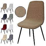 Stolsöverdrag Set om 4 Stretchiga Matstolsskydd Skal Matstolsöverdrag Jacquard Stolskydd Avtagbart Tvättbart Matstolar överdrag för Matsal KöK Bankett Hotell Bröllopsdekoration (Set om 4, T-Khaki)