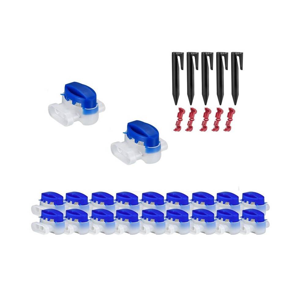 3-in-1 Lawn Robot Cable Set 20 Cable Connectors Robotic Lawnmower 5 Ground Nails 5 T-Branch Connectors