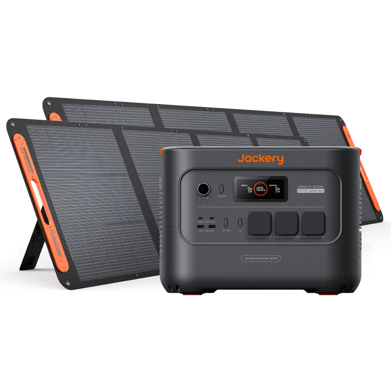 Jackery Solar Generator 3000 v2 - Explorer 3000 v2 + 2 x Solarsaga 200 - EU Plugs