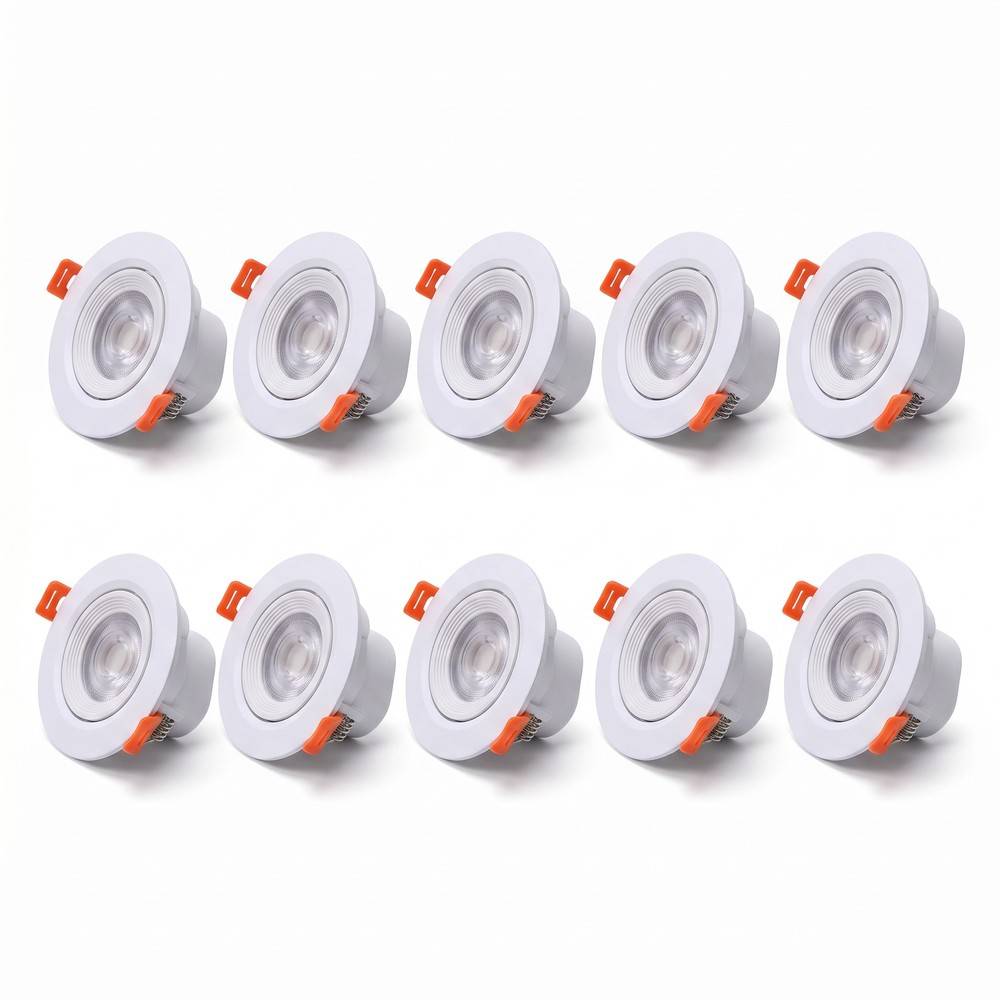 10-pack 7W Ø8,8cm LED downlight - Hål: Ø6,8 cm, CCT - 3 färgtemperaturer - Kulör : 3-i-1