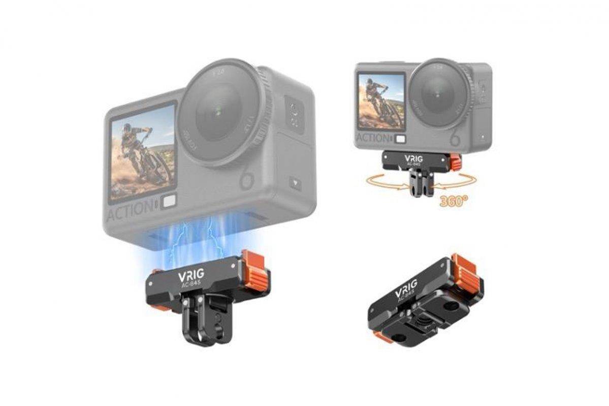 360°Rotation Magnetic QuickRelease Mount for DJI Osmo 360/Osmo Nano/Action6/5Pro