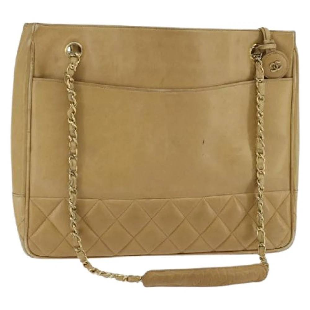 Chanel Vintage Pre-owned Vintage Skuldertaske - Vintage - Dame - Beige - ONE SIZE - Uld