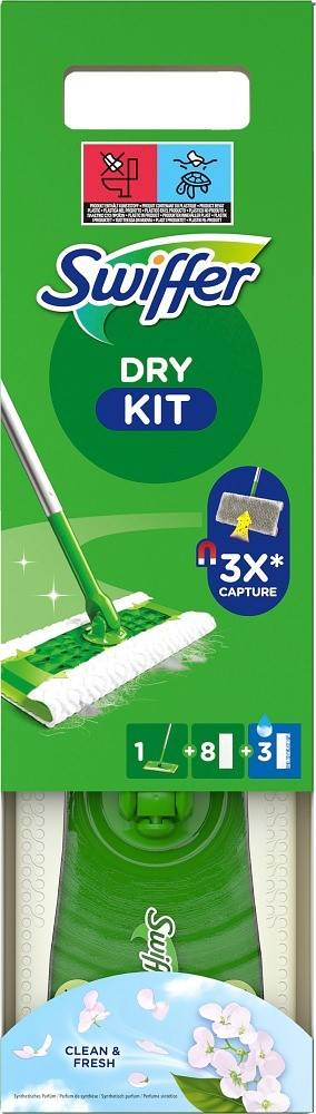 Golvmopp Swiffer Sweeper Startkit, 8 torra dukar, 3 fuktiga dukar
