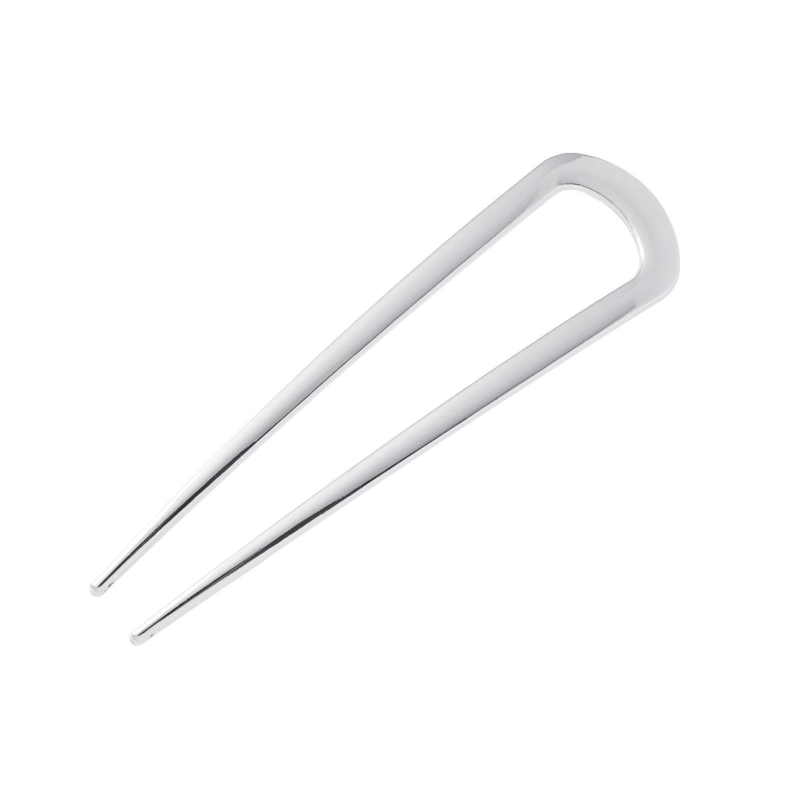 Silverfärgad hårnål, slät French Pin – 11x3 cm