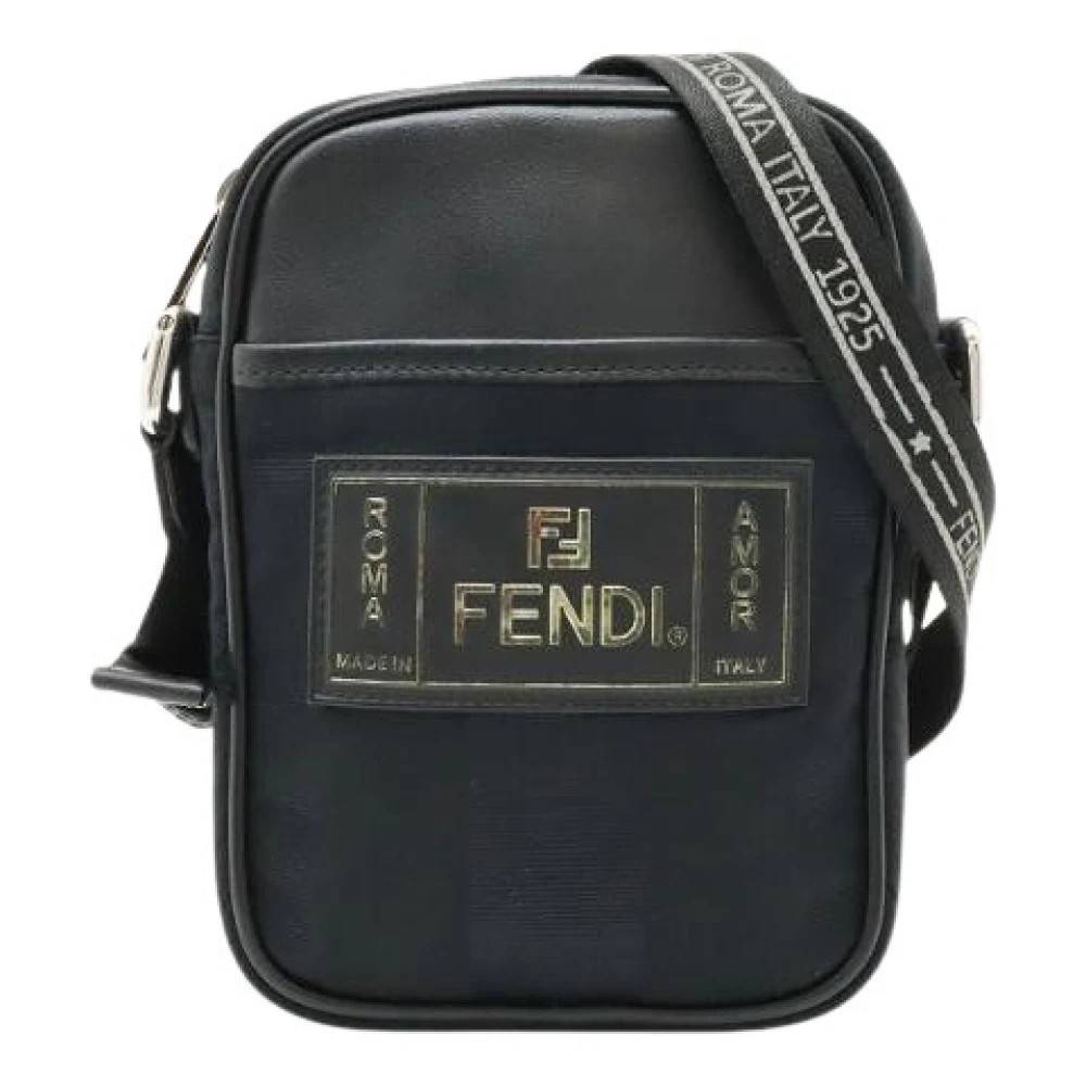 Fendi Vintage Pre-owned Nylon Leather Pequin Skuldertaske - Vintage - Dame - Sort - ONE SIZE - Uld