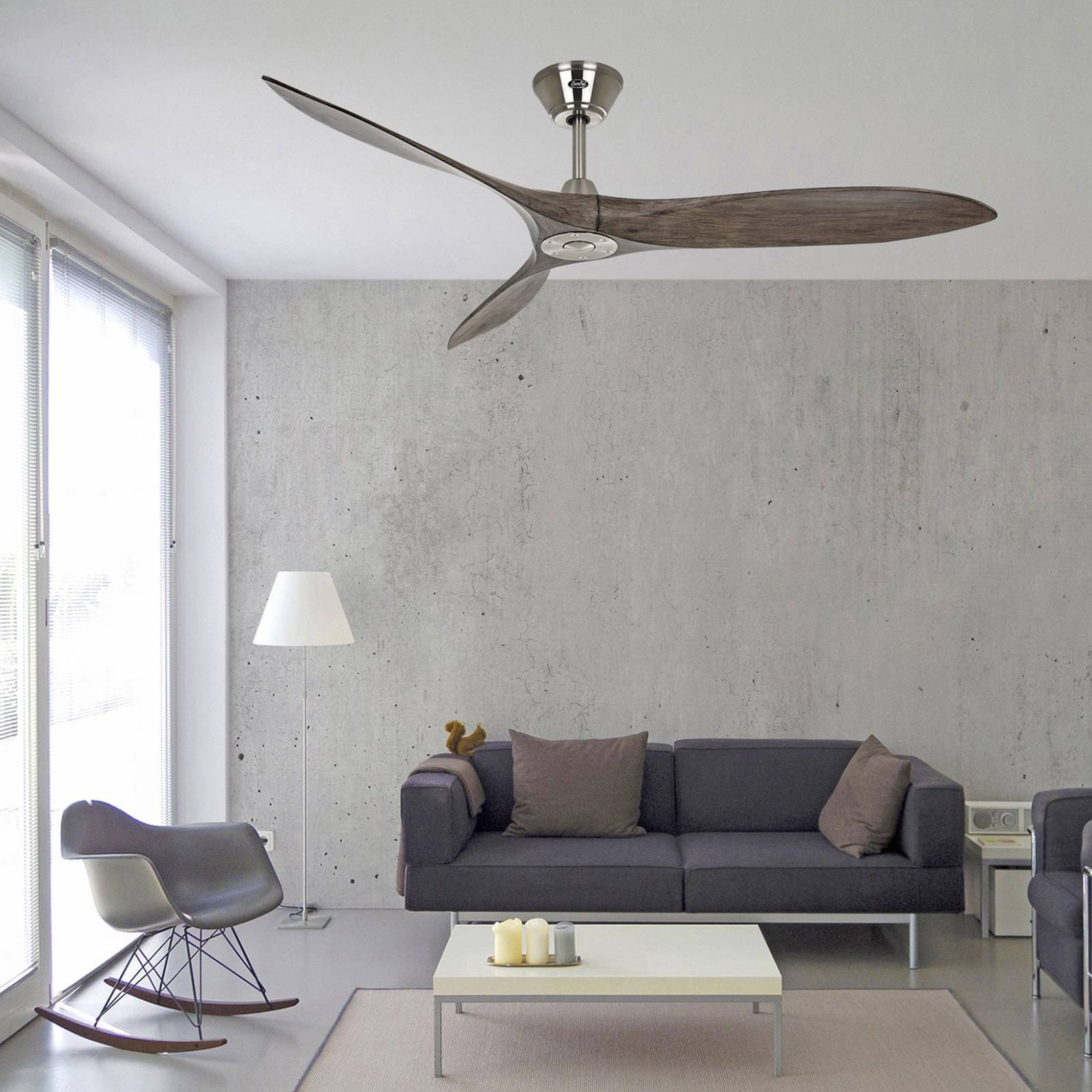 CasaFan Takfläkt Eco Airscrew 152 cm krom, Mörkt trä, Vardagsrum / matsal, Trä, Modern