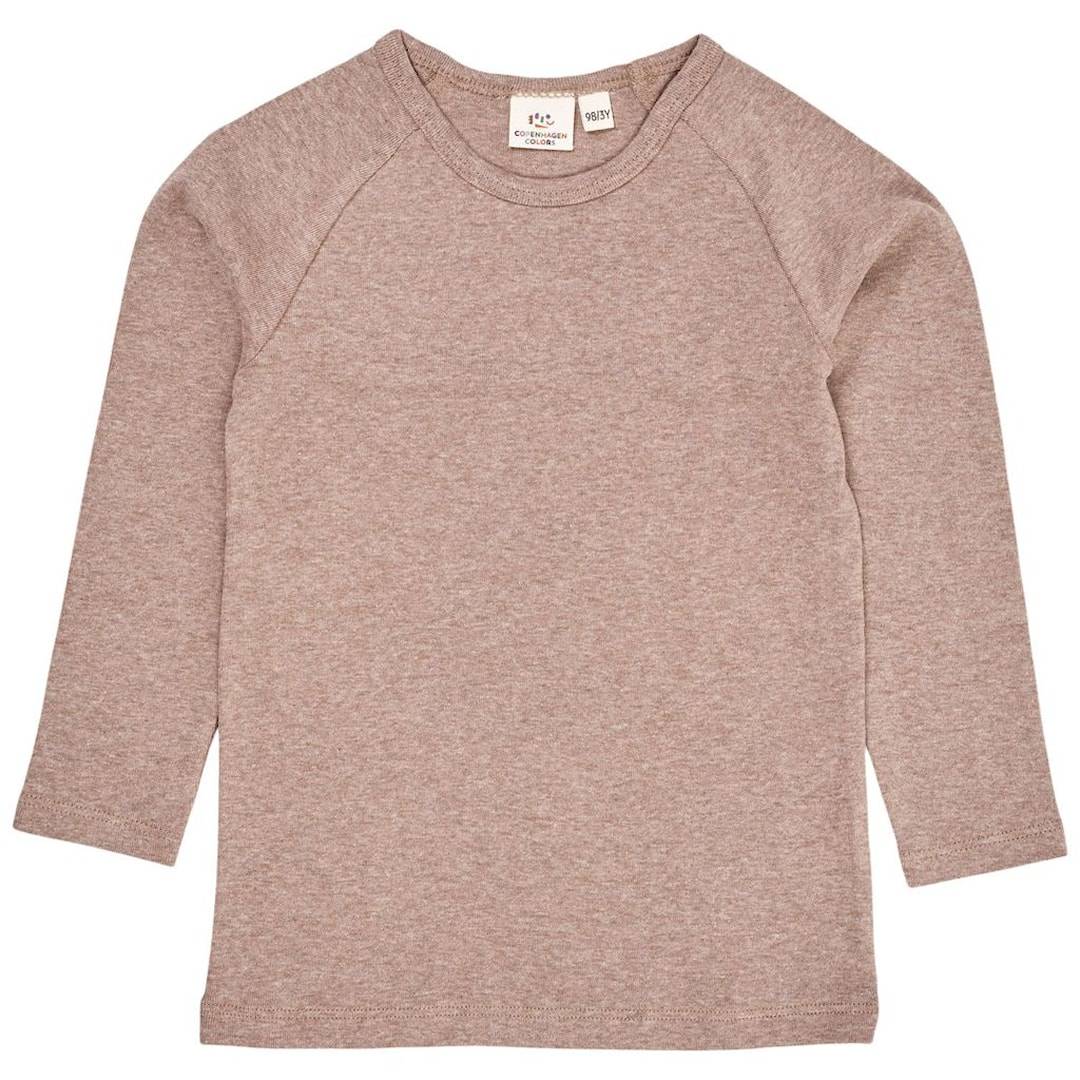 Copenhagen Colors Långärmad T-shirt Beige Melange 50 cm Beige 50 cm Pojkar, Flickor