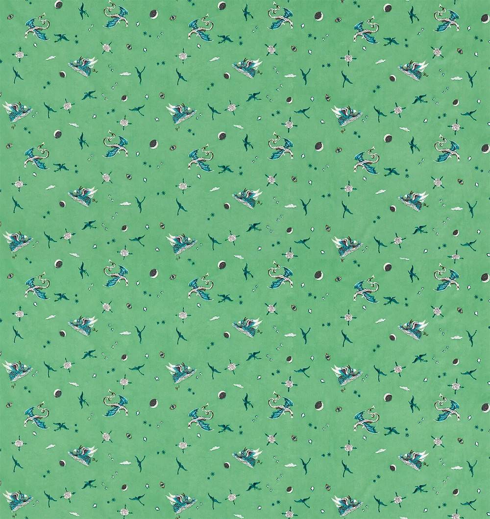 Emma J Shipley Fabric Draco Cosmos Embroidery F1751/01