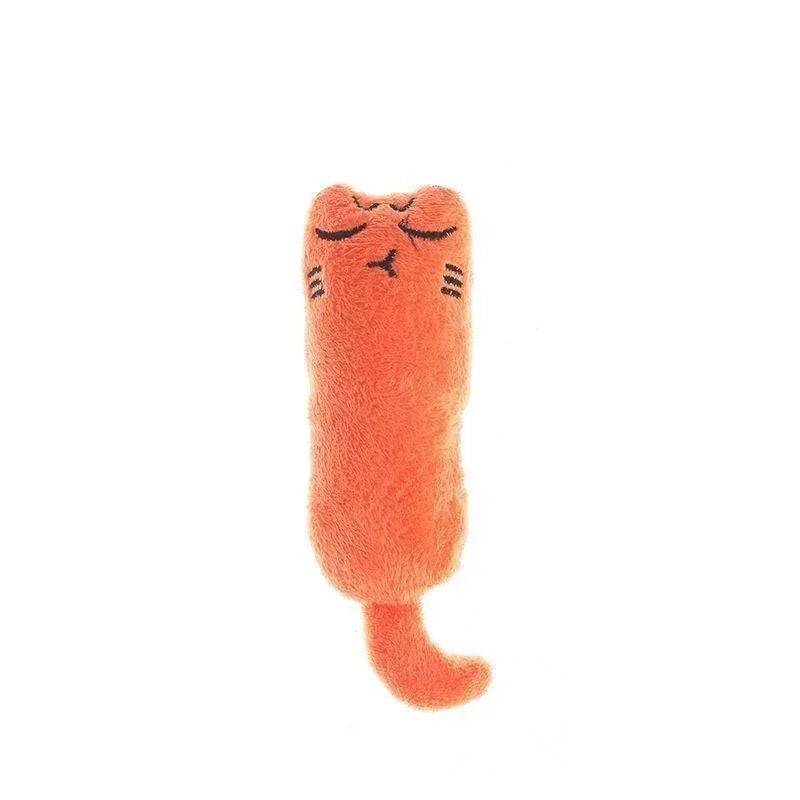 Catnip Plush Thumb Pillow Cat Toy – Soft Interactive Toy for Cats & Kittens - Orange