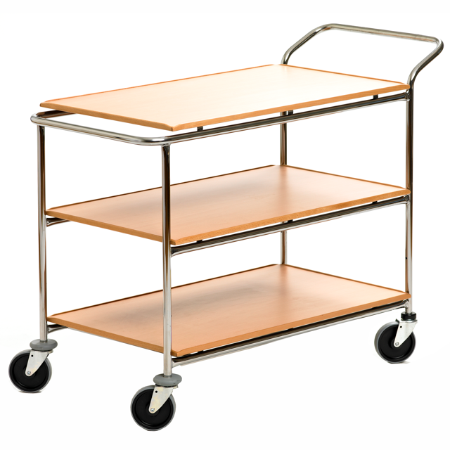 Serveringsvagn 3-plan laminat 95x55 cm