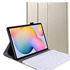 YGoal Tangentbordsfodral för Galaxy Tab S6 Lite, avtagbart trådlöst tangentbord PU-läder tangentbordsställ fodral för Samsung Galaxy Tab S6 Lite 10.4 P615/P610, guld