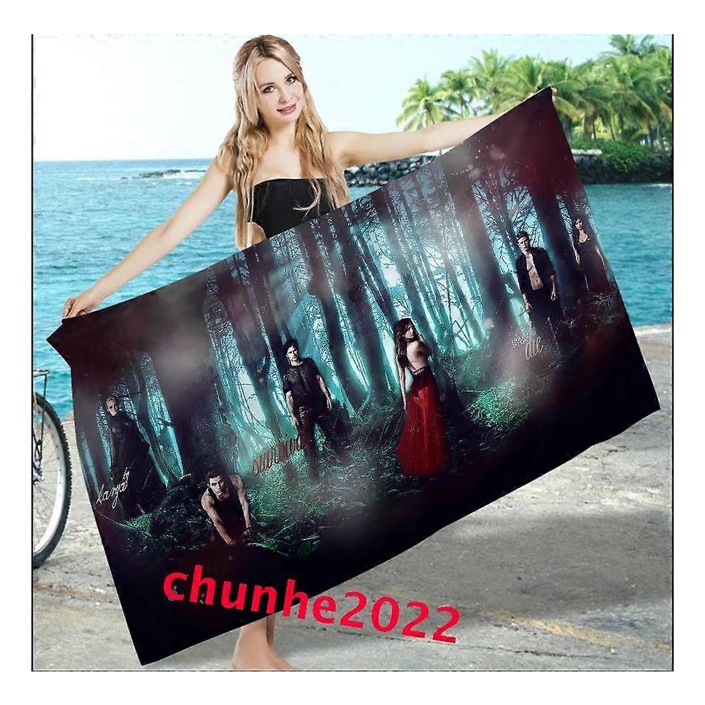 (70x140cm, #05) The Vampire Diaries 3D Microfiber Bath Towel Swim Beach Towel Blanket Turt Gift
