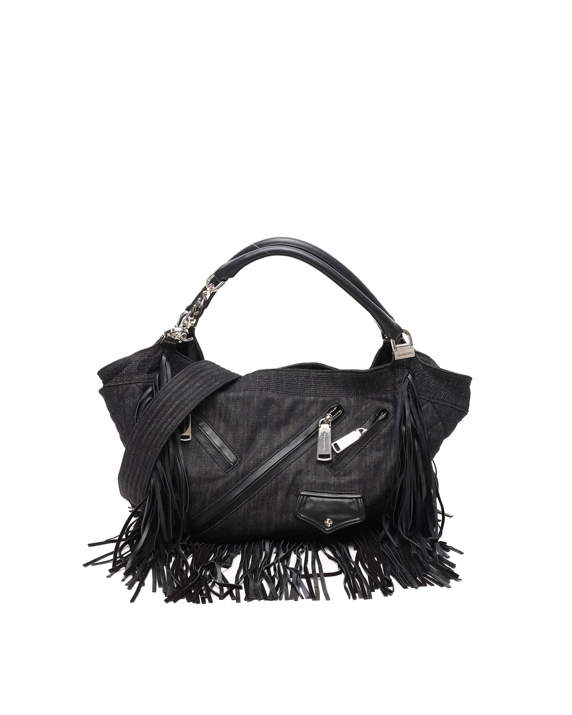 Dsquared2 Fringe Shoulder Bag - Black - One Size