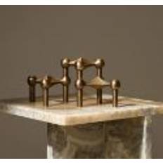 STOFF Nagel Candle Holder Set of 3 H: 6,5 cm - Bronzed Brass