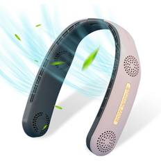 Bærbar Bladeløs Halsventilator 360° Køling USB Genopladelig 4000mAh 3 Hastighedsjustering til Udendørs Indendørs Rejser Pink
