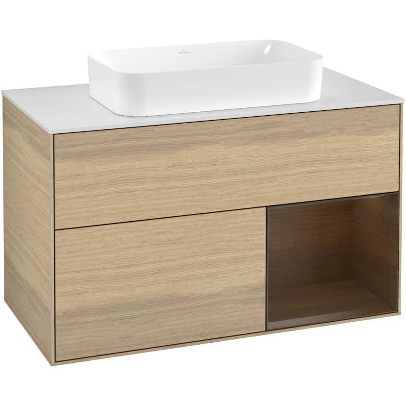 Tvättställsskåp Villeroy & Boch Finion med 2 Lådor Hylla och Bänkskiva för Fristående Tvättställ