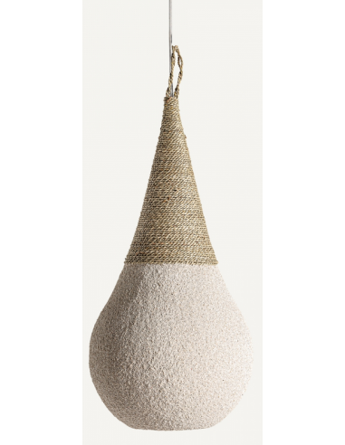 NYLAND Loftlampe i resin og jute Ø30 cm 1 x E27 - Natur/Creme