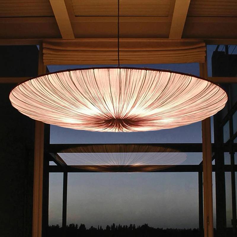 Japanese Wabi Sabi Cloth Pendant Light Bar Living Room B&B Bedroom Nordic Ceiling Chandelier Lighting Decor Lustre Hanging Lamps