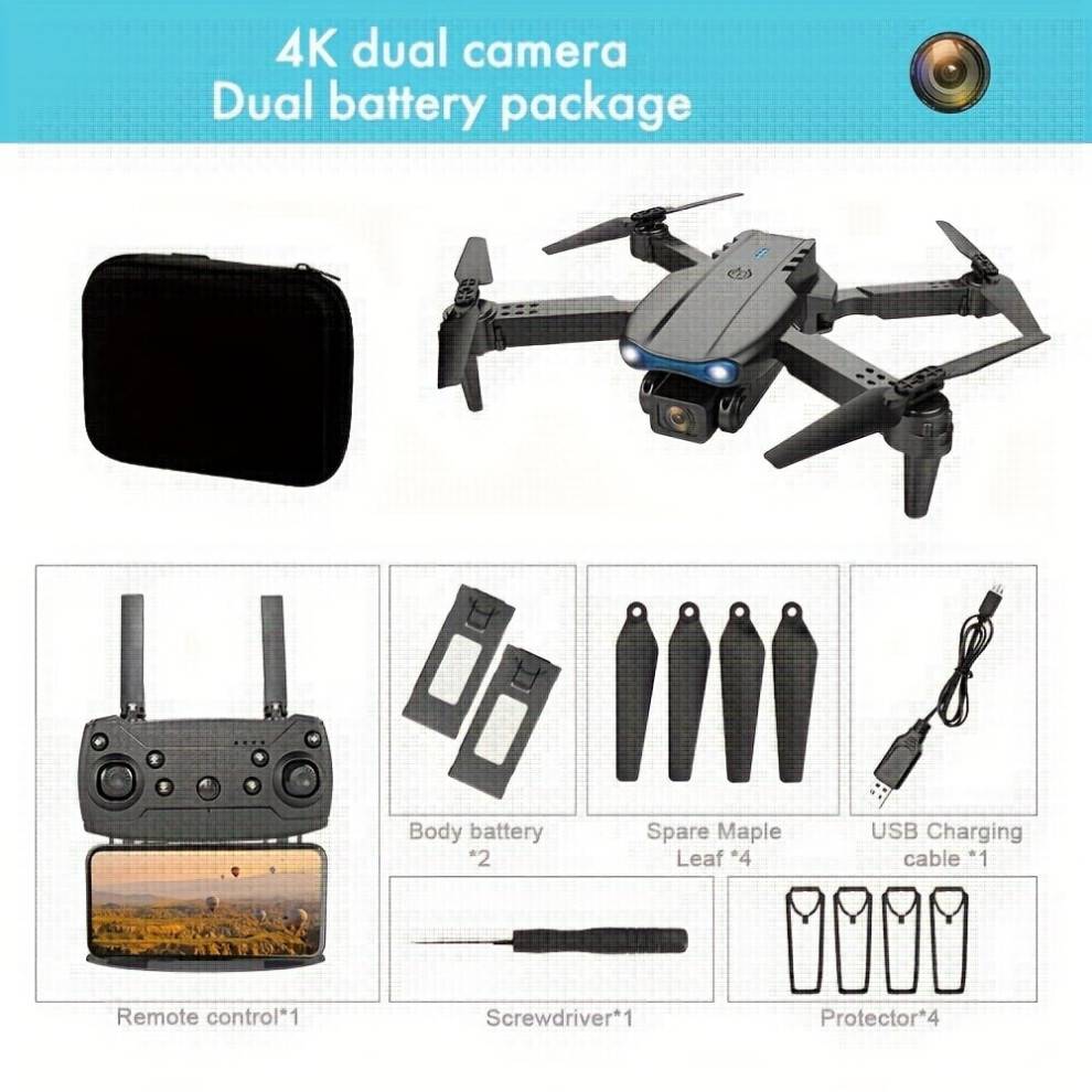 E99K3 Quadcopter med dobbelt kamera og 2 batterier