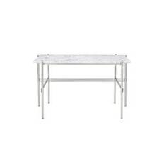 TS Desk, white carrara marble/steel