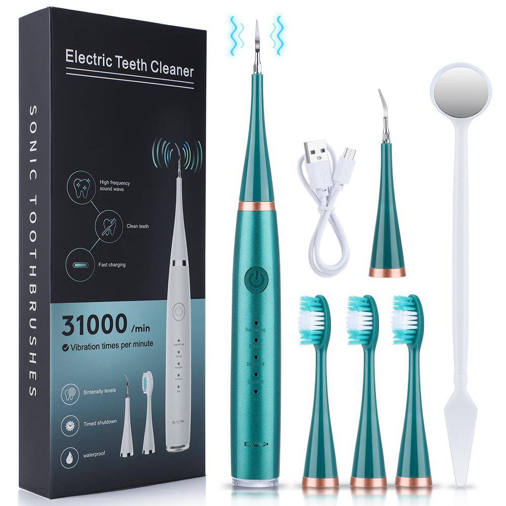 6 i 1 Ultrasonic Dental Cleaner Scaler Dental Tartar Remover Elektrisk tandborste Sonic Teeth Plack Cleaner Tandrengöring