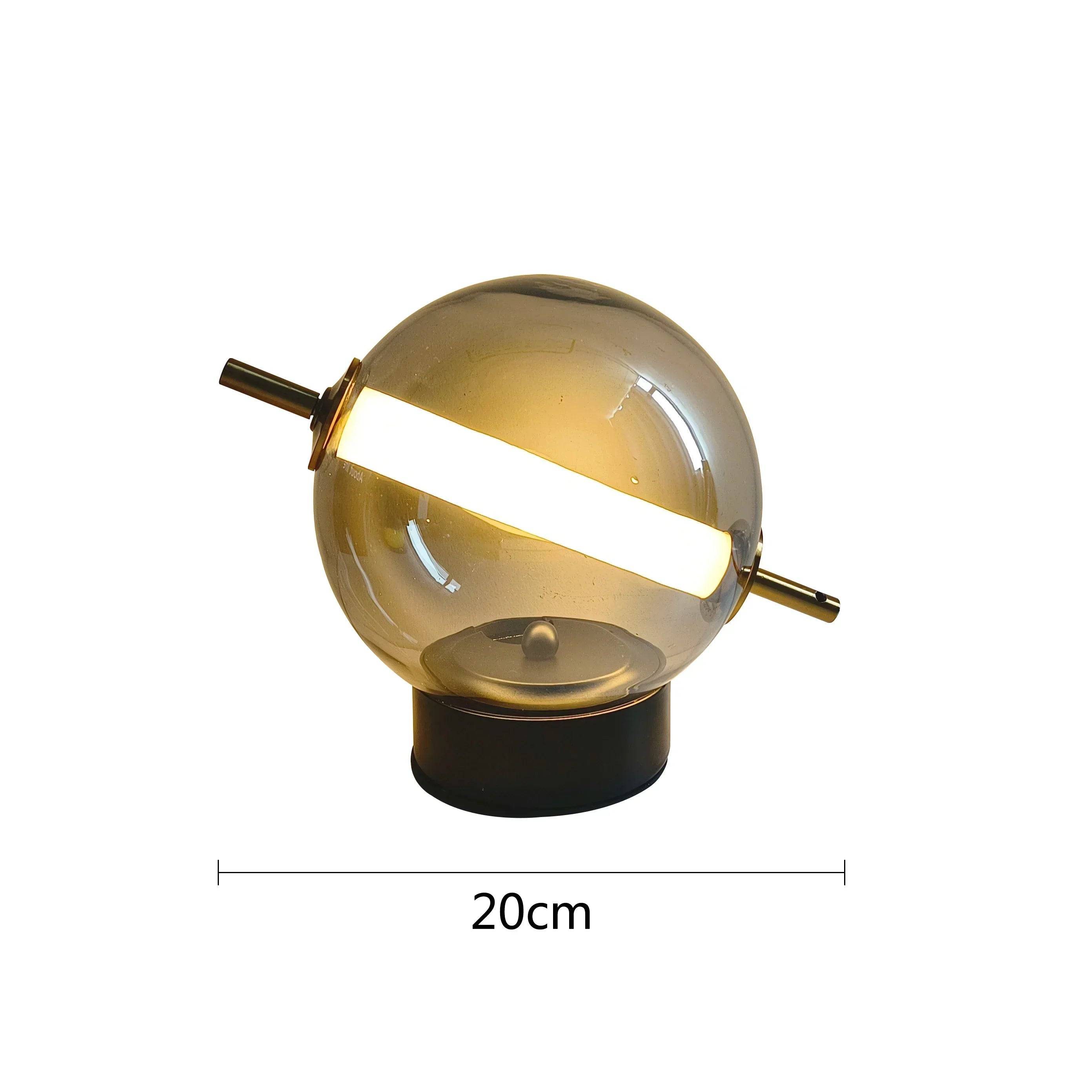 Retro Glasbordslampa med Varm Glöd - Tidlös Elegans - Amber