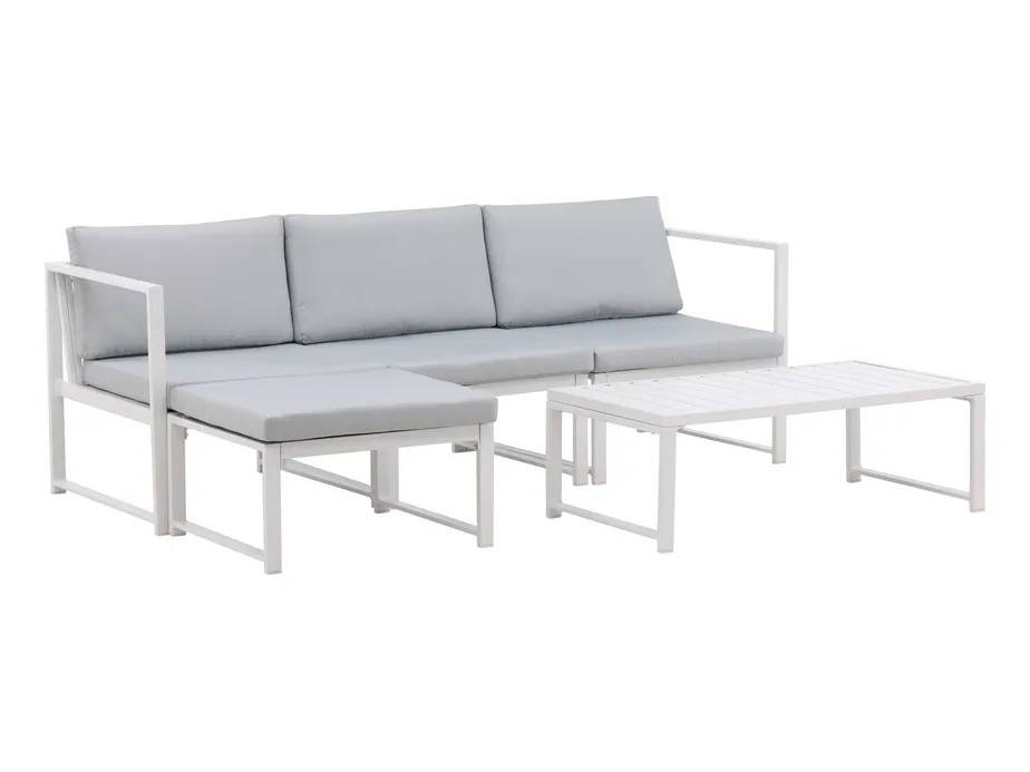 Venture Design Salvador soffgrupp Natur med naturpude 2 hjørner, midterdel, skammel & bord 103x55 cm