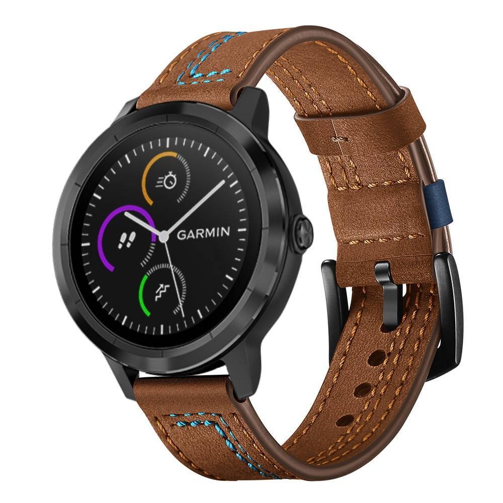 Garmin Vivoactive 5/3 / Vivomove HR - Design Äkta läder armband - Brun