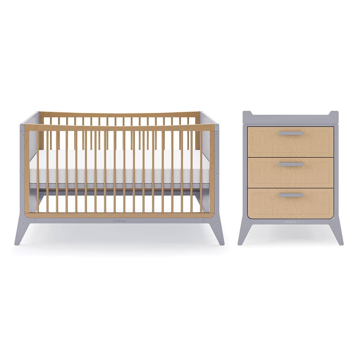 SnuzFino 2 Piece Nursery Furniture Set – Dove - Furniture Set Only