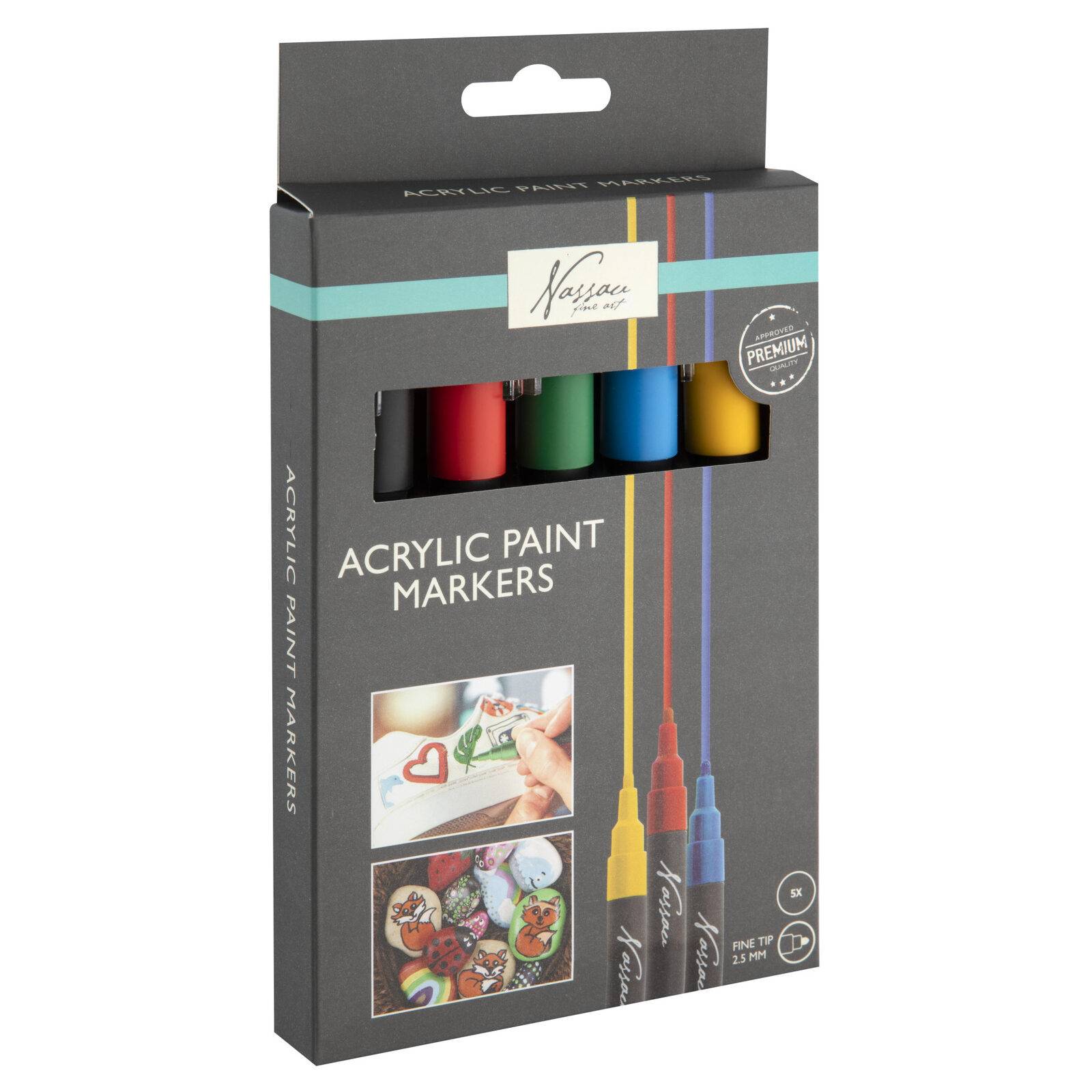 Colour Nassau Akrylpennset, 5 delar
