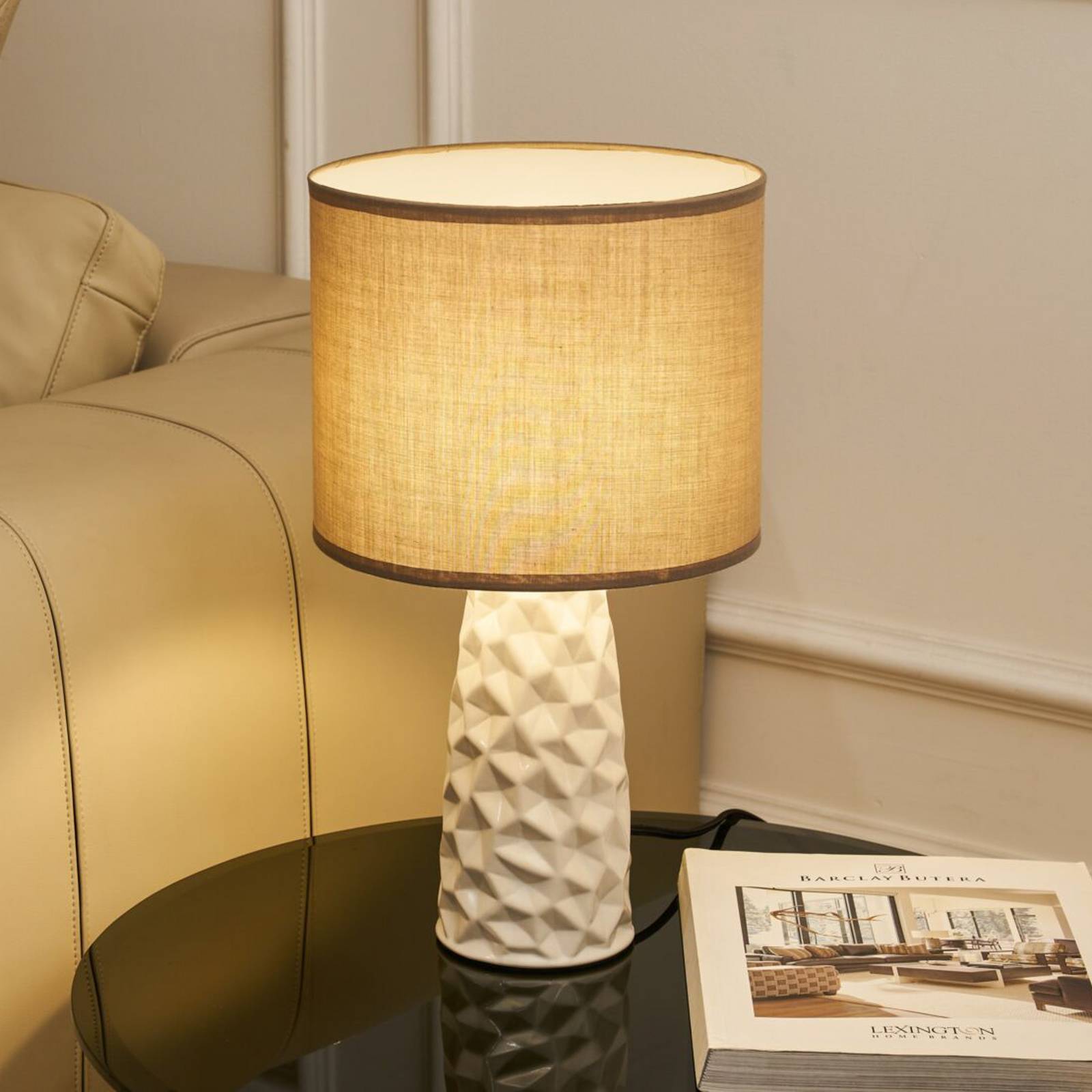 Pauleen Bordslampa FANCY SCULPT, Creme / bärnsten, Vardagsrum / matsal, Textil / tyger / siden, Ungt boande, Bordslampa