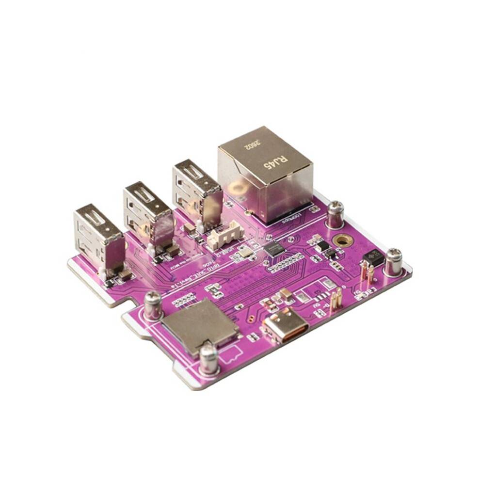 For Raspberry Pi Zero 100Mbps Ethernet Expansion Board with 3-Port USB 2.0 Hub+Type C Expansion Board