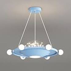 Modern LED-ljuskrona för barn för flygande tefat i sovrummet UFO hängande taklampa Stor blå taklampa för pojkrum Nordic Pink Barnljus för flickor Barnrum i sovrum Thriving