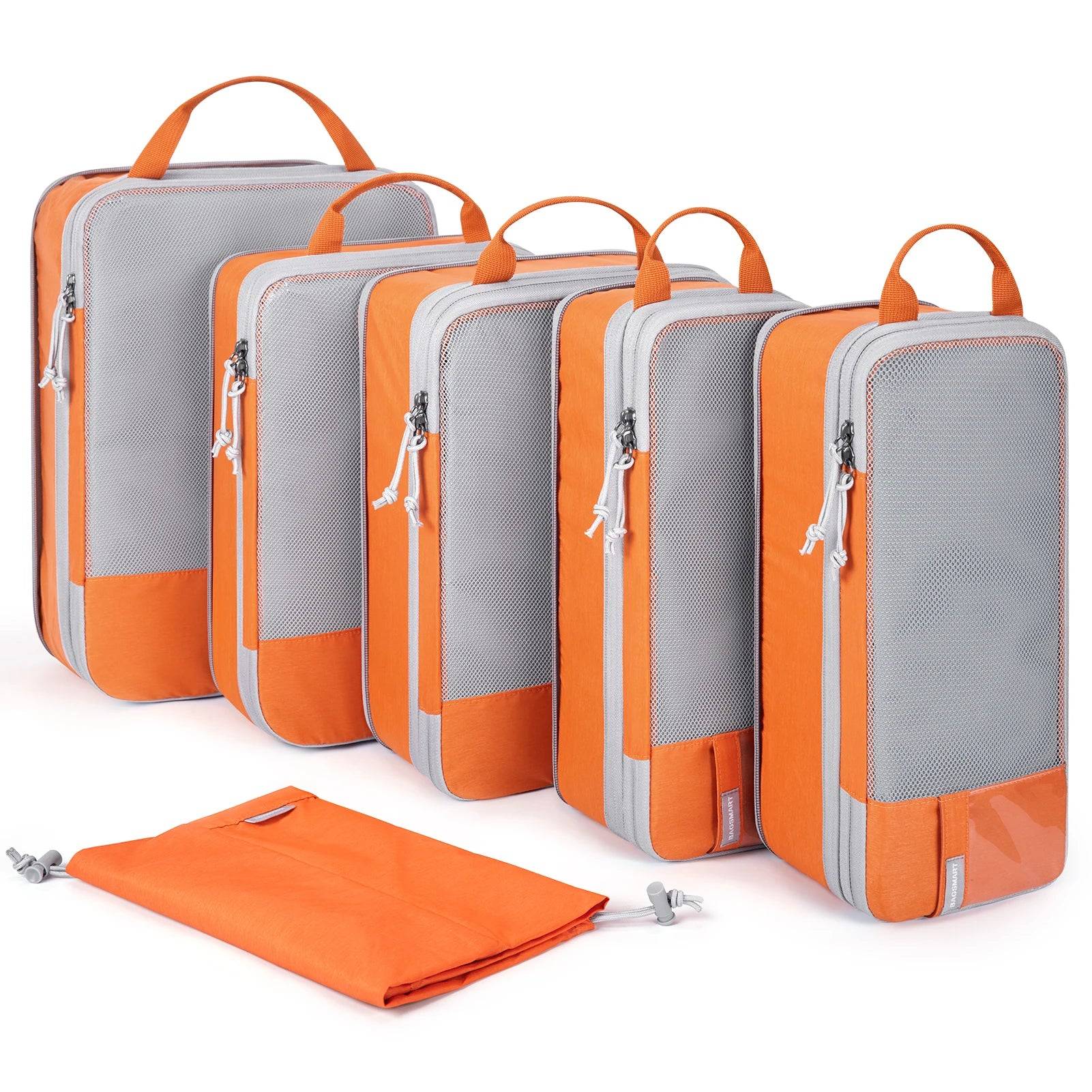 BAGSMART Compression Packing Cubes Travel Organizer Set - 6PC Orange / China Mainland