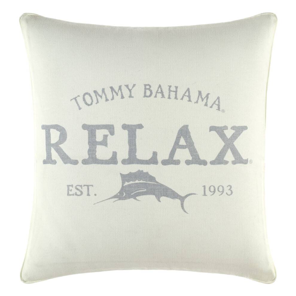 "Tommy Bahama Kuddöverdrag Mjuk Bomull Dragkedja, Stilig Heminredning för Säng eller Soffa, 18"" L x 18"" W, Relax Grå/Beige"