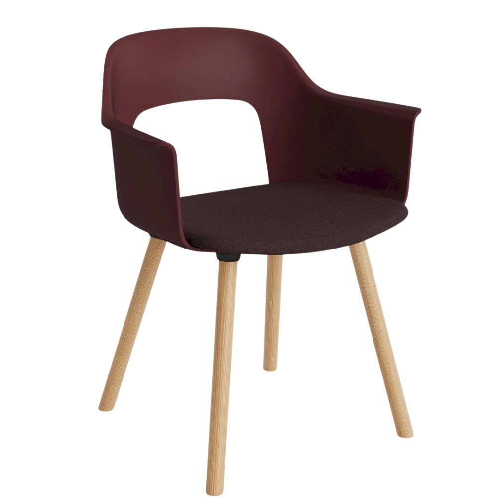 HAY Layout Armchair 223 Upholstery (WB Lacquered Oak) Spisebordsstol Bordeaux